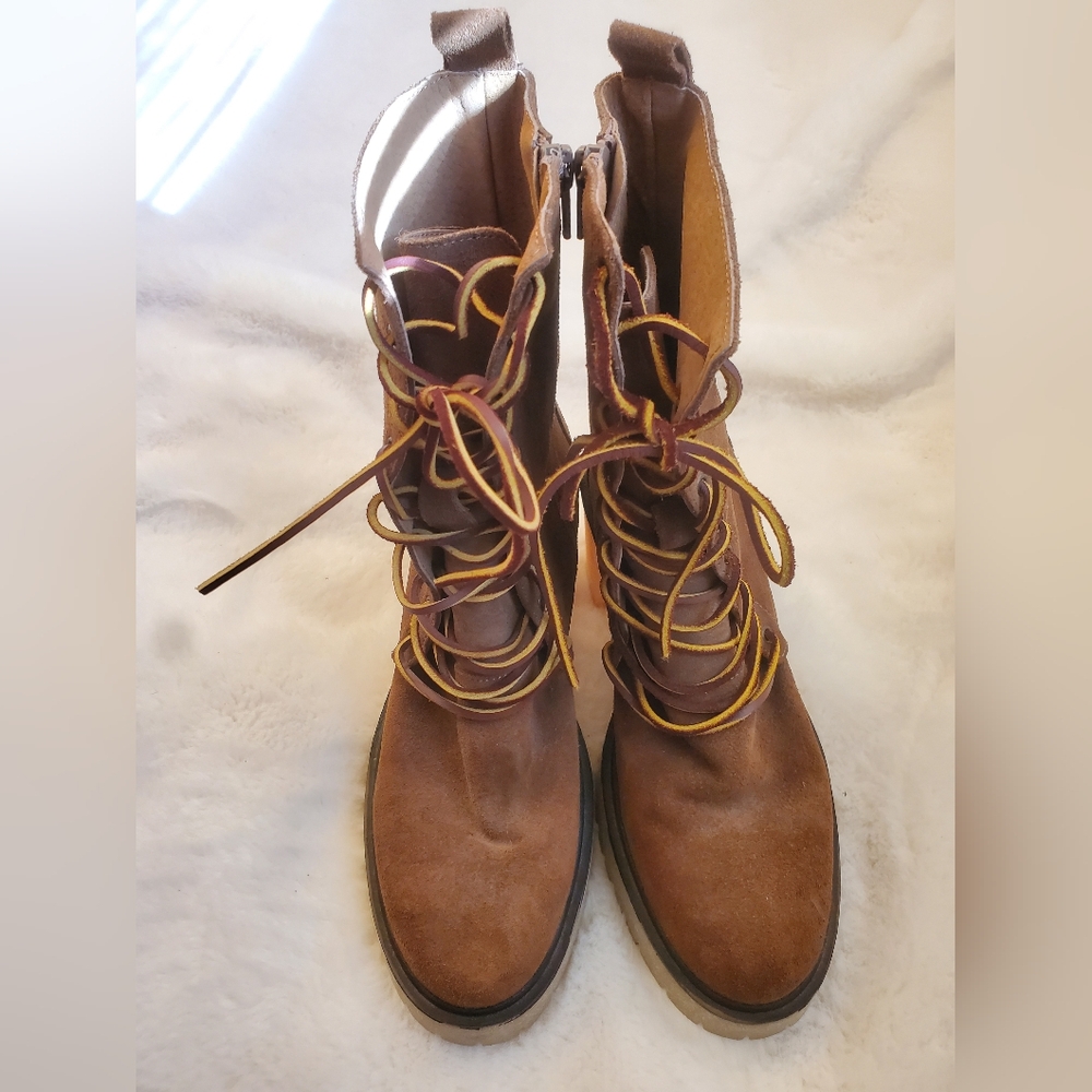 New Free People Dylan Lace-Up Suede Boots Size 38 - Picture 5 of 12